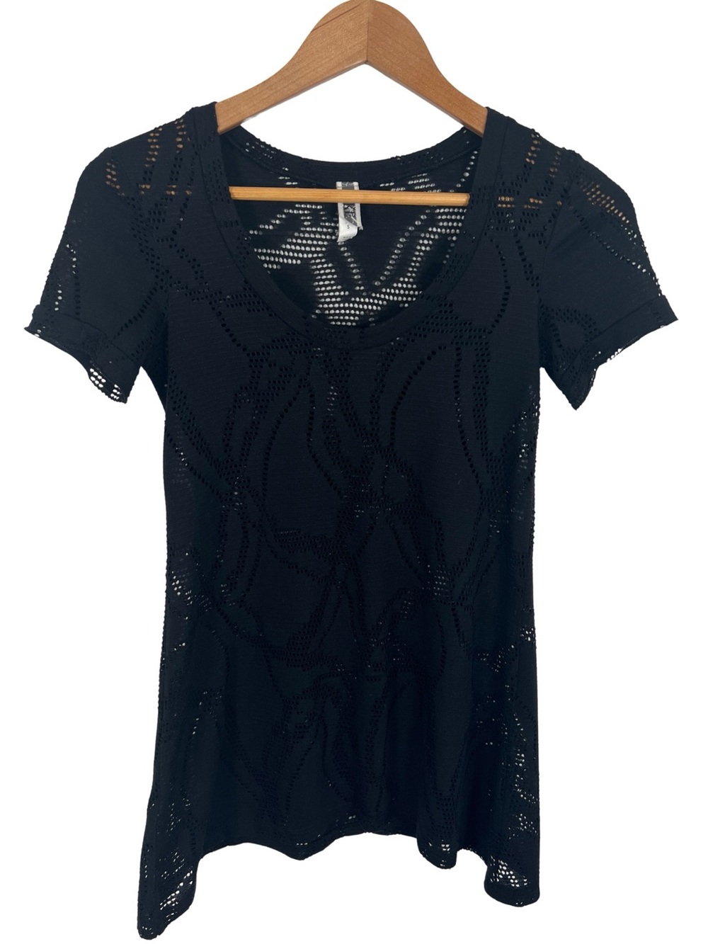 Y2K BKE Black Lace T Shirt Womens S Fitted - Picture 1 of 10